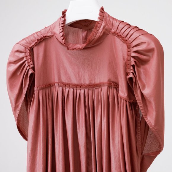 Ann Demeulemeester Dusty Rose Pleated Ruffle Top - Picture 3 of 11